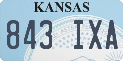 KS license plate 843IXA