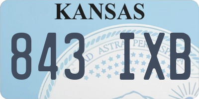KS license plate 843IXB