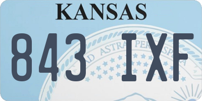 KS license plate 843IXF