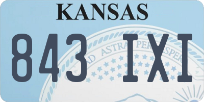 KS license plate 843IXI
