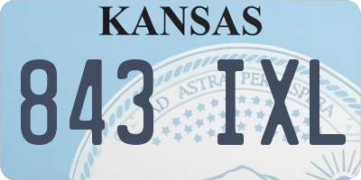 KS license plate 843IXL