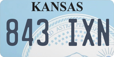 KS license plate 843IXN