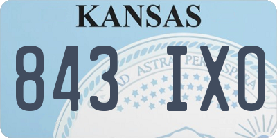KS license plate 843IXO
