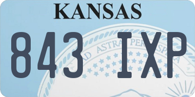 KS license plate 843IXP
