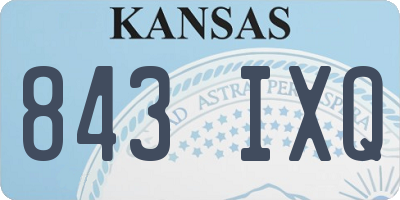 KS license plate 843IXQ