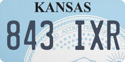 KS license plate 843IXR