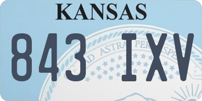 KS license plate 843IXV