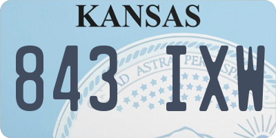 KS license plate 843IXW