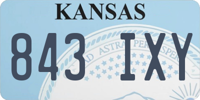KS license plate 843IXY