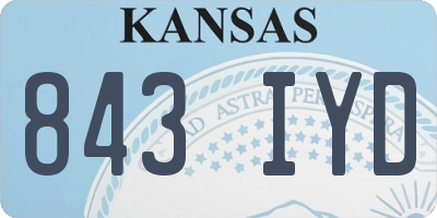 KS license plate 843IYD