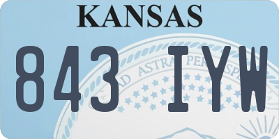 KS license plate 843IYW