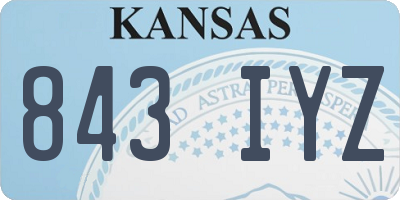 KS license plate 843IYZ