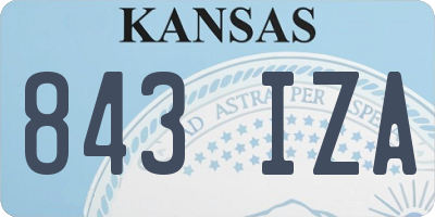 KS license plate 843IZA