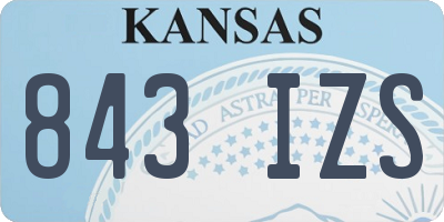 KS license plate 843IZS