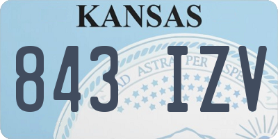 KS license plate 843IZV