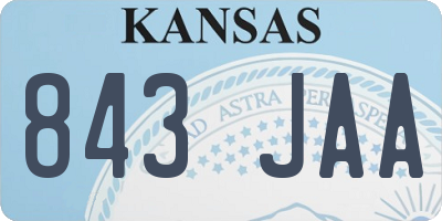 KS license plate 843JAA