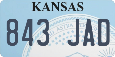 KS license plate 843JAD