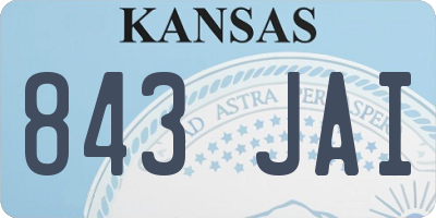 KS license plate 843JAI