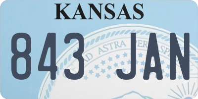 KS license plate 843JAN