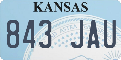 KS license plate 843JAU