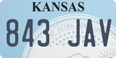 KS license plate 843JAV