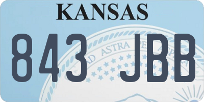 KS license plate 843JBB