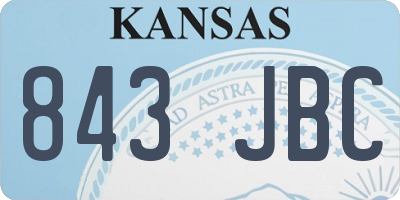 KS license plate 843JBC
