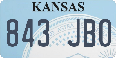 KS license plate 843JBO