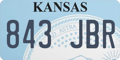 KS license plate 843JBR