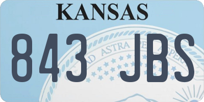 KS license plate 843JBS