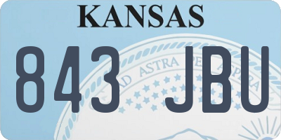 KS license plate 843JBU