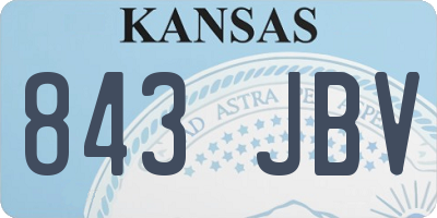 KS license plate 843JBV