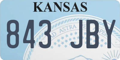 KS license plate 843JBY