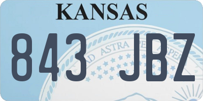 KS license plate 843JBZ