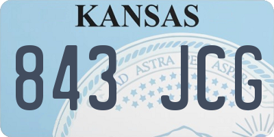 KS license plate 843JCG
