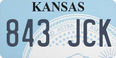 KS license plate 843JCK