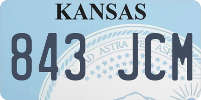 KS license plate 843JCM