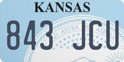 KS license plate 843JCU