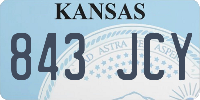 KS license plate 843JCY
