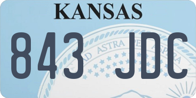 KS license plate 843JDC