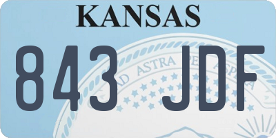 KS license plate 843JDF