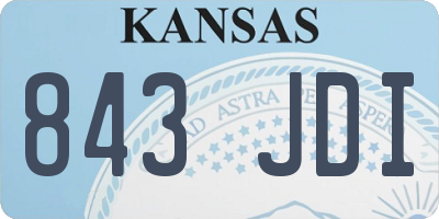 KS license plate 843JDI