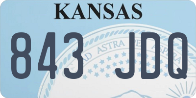 KS license plate 843JDQ