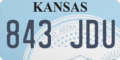 KS license plate 843JDU