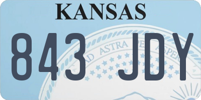 KS license plate 843JDY