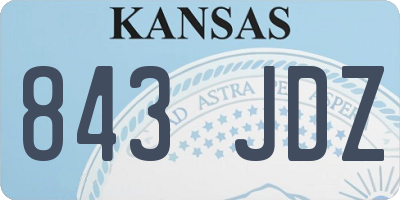 KS license plate 843JDZ