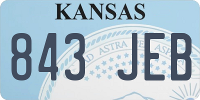 KS license plate 843JEB