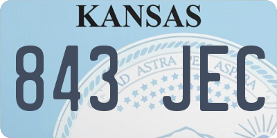 KS license plate 843JEC
