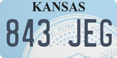 KS license plate 843JEG