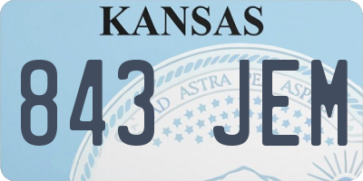 KS license plate 843JEM